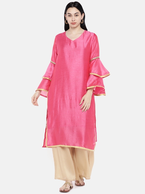 

Divina Women Pink Solid Straight Kurta