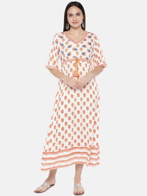 

Divina Women Off-White Printed A-Line Ethnic Dress