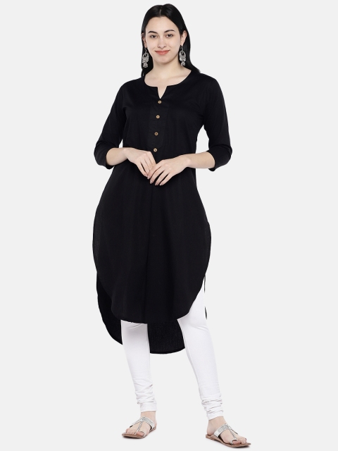 

Divina Women Black Solid A-Line Kurta