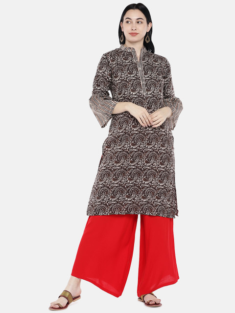 

Divina Women Grey Printed Straight Kurta