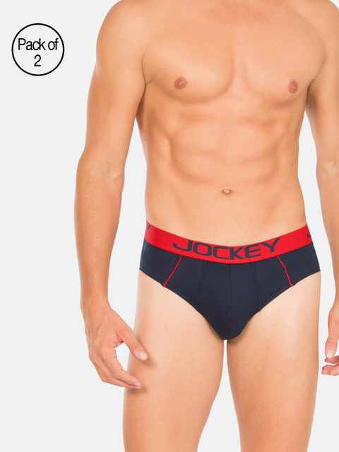 

Jockey Men Pack of 2 Navy Briefs 1999388, Navy blue