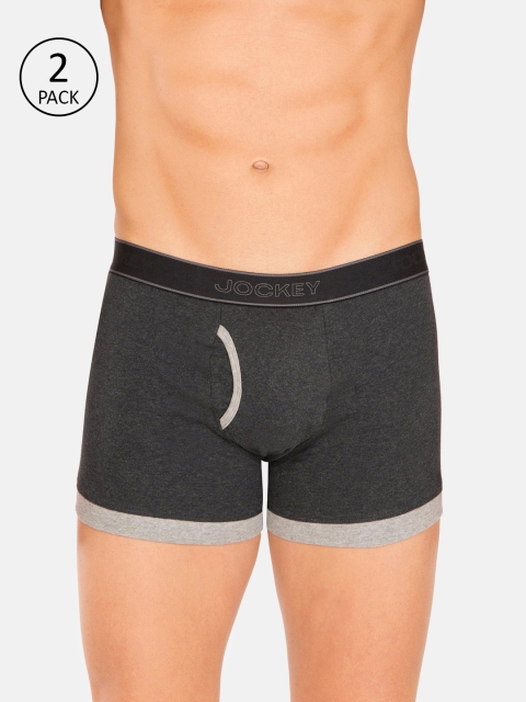 

Jockey Men Black Solid Trunks 7276802