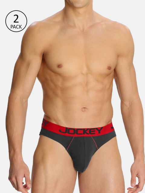 

Jockey Men Pack of 2 Charcoal Grey Modern Briefs 1999394