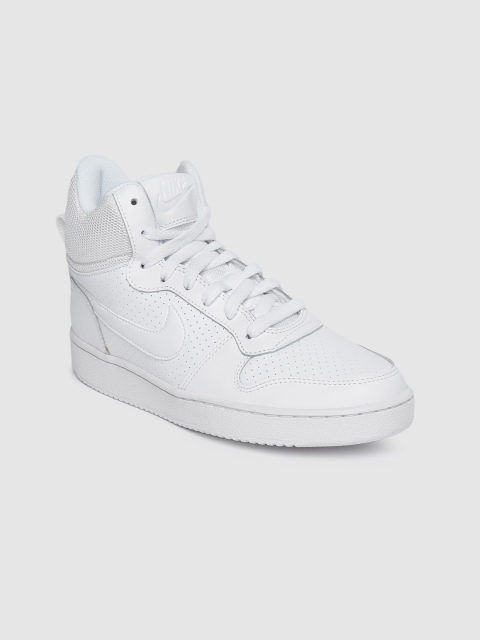 

Nike Women White Solid COURT BOROUGH Mid-Top Sneakers
