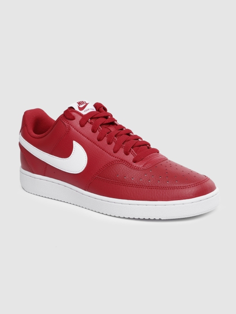 

Nike Men Red COURT VISION LO Leather Sneakers