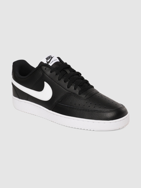 

Nike Men Black COURT VISION Low Leather Sneakers