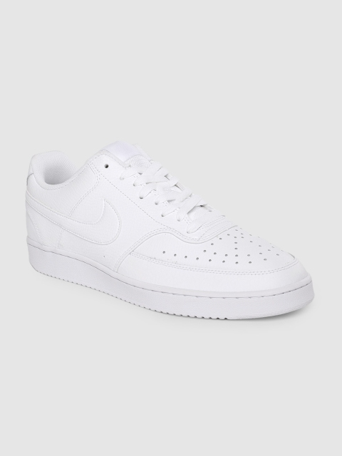

Nike Men White Leather COURT VISION Sneakers