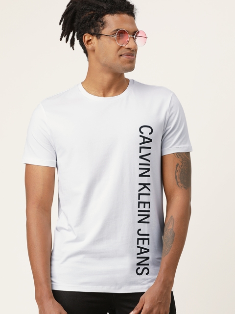 

Calvin Klein Jeans Men White Printed Round Neck T-shirt