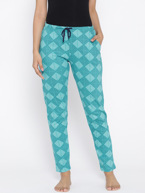 

Kanvin Women Turquoise Green Printed Lounge Pant