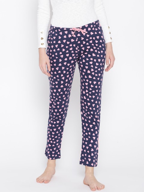 

Kanvin Women Navy Blue & Pink Printed Lounge Pant