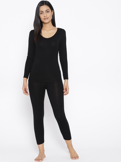 

Kanvin Women Black Solid Thermal Set