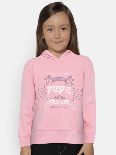 

Pepe Jeans Girls Pink Printed Hooded Sweatshirt
