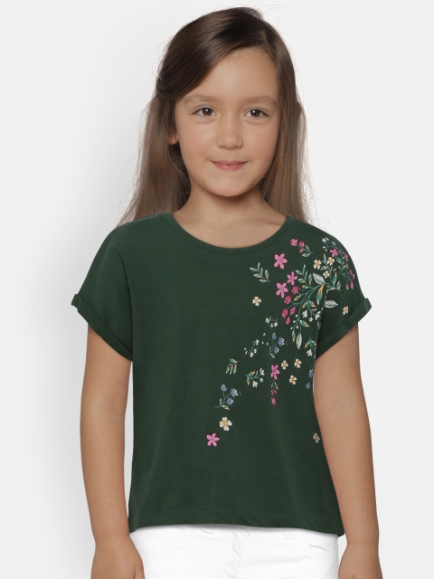 

Pepe Jeans Girls Green Printed Round Neck T-shirt