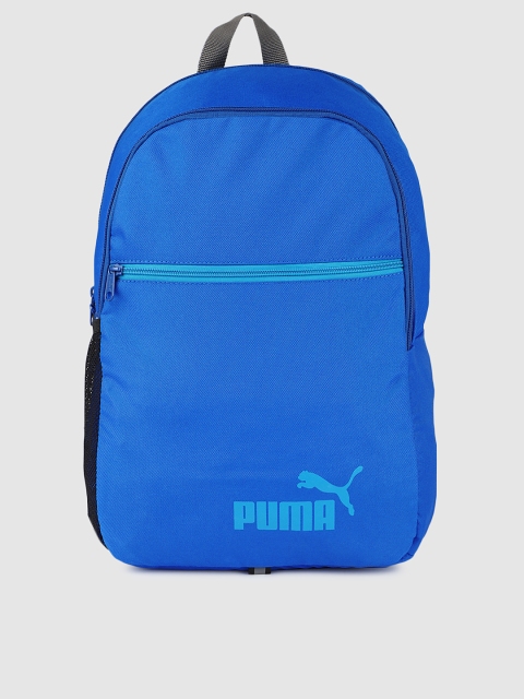 Unisex Blue Solid Basic Laptop Backpack