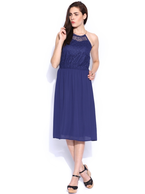 

Deal Jeans Women Navy Blue Lace A-Line Dress