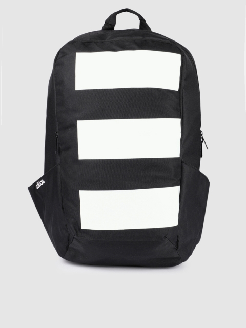 ADIDAS Unisex Black & White Striped Parkhood 3S BP Backpack