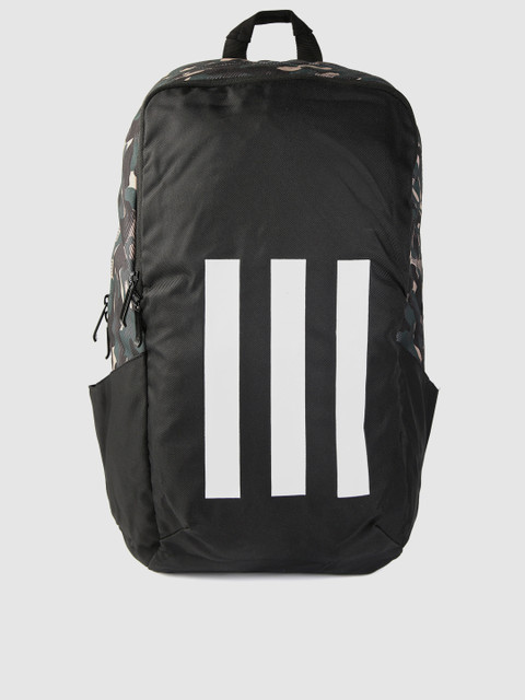 

ADIDAS Men Black Brand Logo Park Hood AOP 3S Training Laptop Backpack with Printed Detail