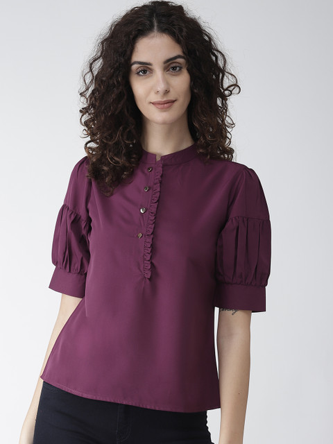 

Style Quotient Women Aubergine Solid Top, Purple