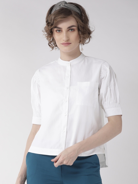 

Style Quotient Women White Comfort Boxy Solid Formal Shirt