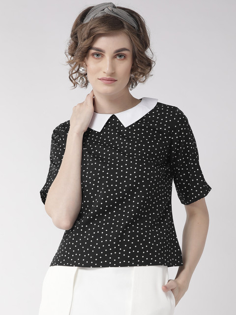 

Style Quotient Women Black & White Printed Regular Top