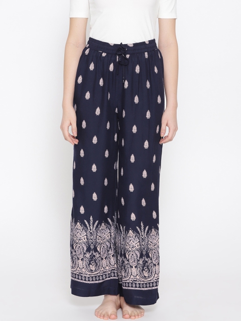 

Sweet Dreams Women Navy Blue & Beige Printed Lounge Pants