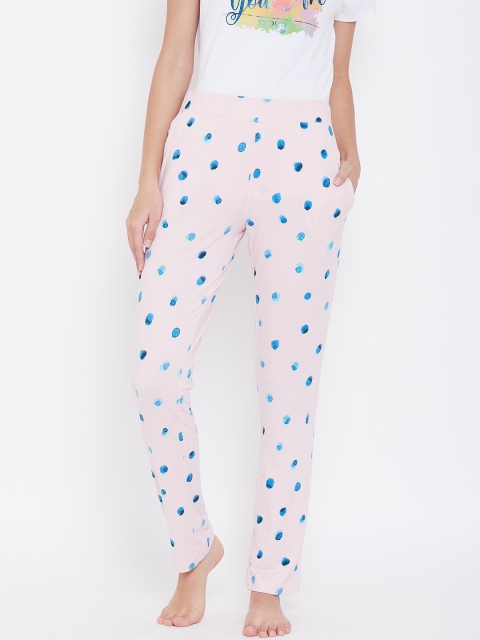 

Sweet Dreams Women Pink & Blue Printed Lounge Pants