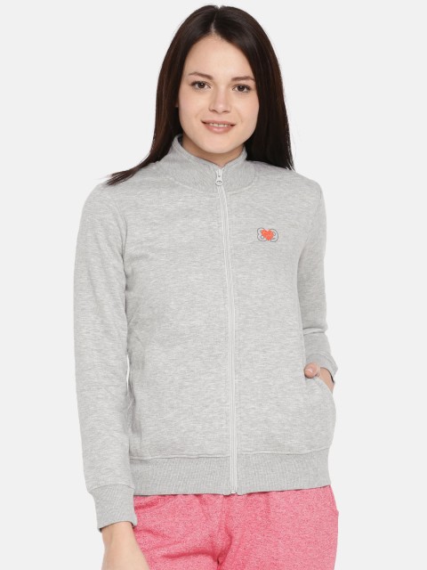 

Sweet Dreams Women Grey Melange Solid Front-Open Lounge Sweatshirt