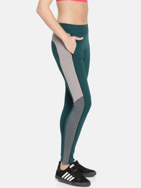 

Sweet Dreams Women Teal Green Solid Tights with Side Stripes