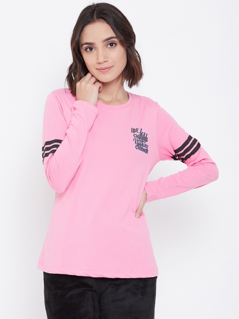 

Sweet Dreams Women Pink Solid Lounge T-Shirt