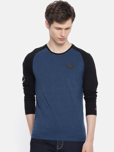 

Being Human Clothing Men Navy Blue Solid Round Neck T-shirt