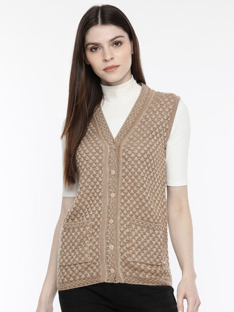 

Duke Women Beige Self Design Sweater Vest Sweater