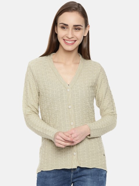 

Duke Women Cream-Coloured Solid Sweater