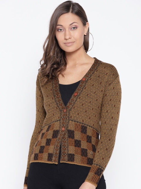 

Duke Stardust Women Brown & Black Woolen Self Design Cardigan