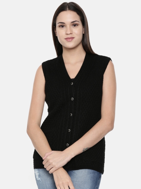 

Duke Women Black Self Design Cardigan