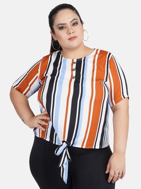 

Indietoga Women Multicoloured Striped Crop Top, Multi