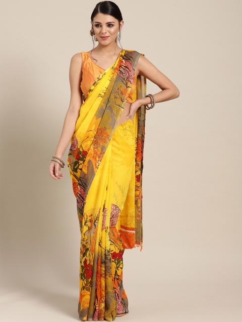 

Saree mall Yellow Printed Saree