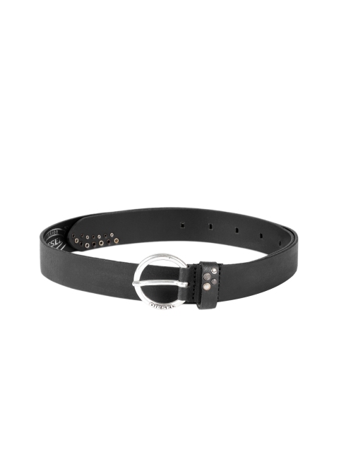 

DIESEL Women Black Leather Solid Belt