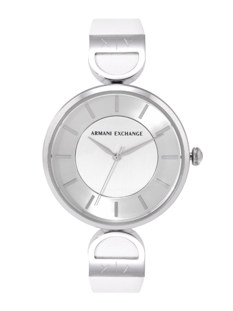 

Armani Exchange Women Silver-Toned Dial Brooke Leather Straps Analogue Watch AX5325