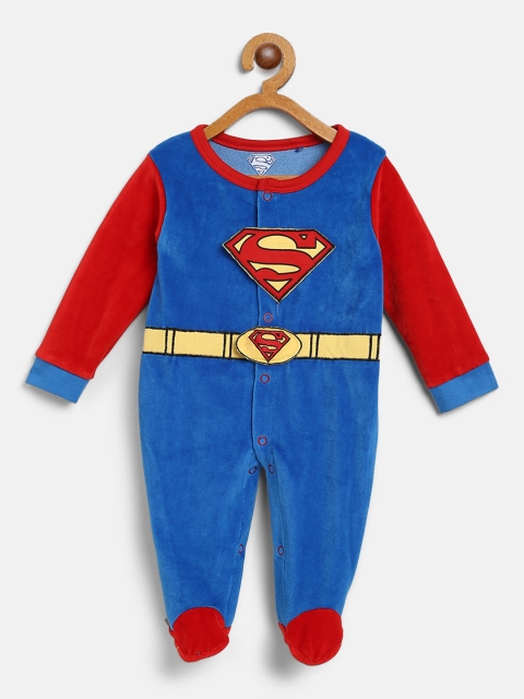 

Moms Love Boys Blue & Red Applique Superman Sleepsuit