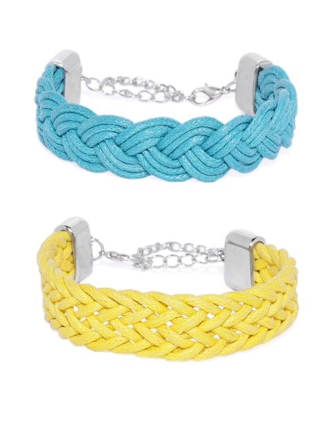 

Golden Peacock Yellow & Blue Set of 2 Wraparound Bracelet
