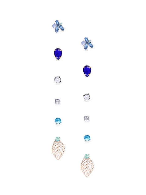 

Golden Peacock Multicoloured Geometric Studs, Multi