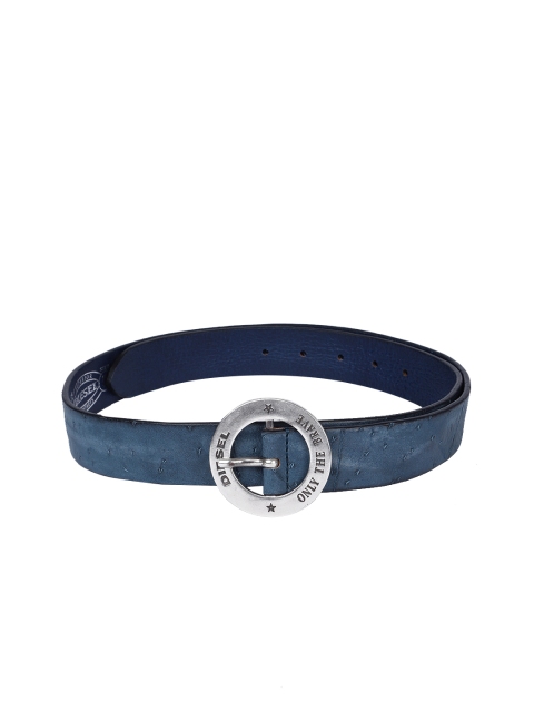 

DIESEL Men Blue Leather Textured Belt