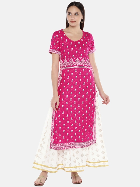 

Divina Women Pink Printed A-Line Kurta