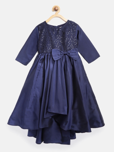 

Jelly Jones Girls Navy Blue Sequinned Yoke Fit and Flare Dress