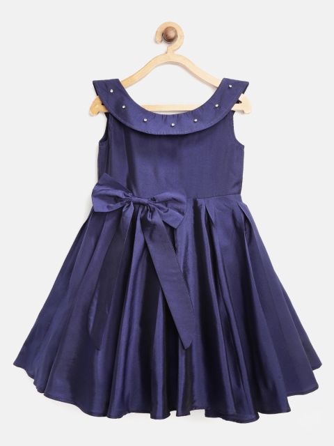 

Jelly Jones Girls Navy Blue Solid Fit & Flare Dress