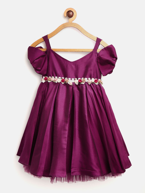 

Jelly Jones Girls Purple Solid Fit & Flare Dress