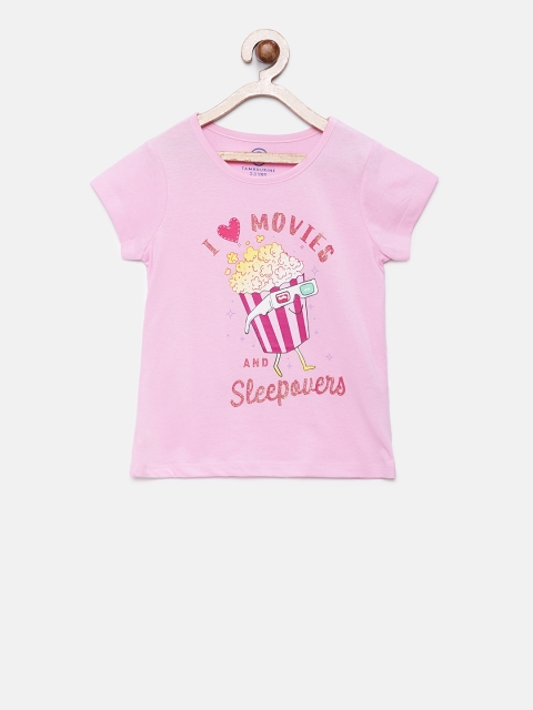 

TAMBOURINE Girls Pink Printed Top