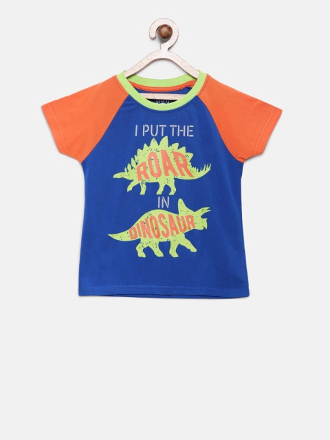 

TAMBOURINE Boys Blue Printed Round Neck T-shirt