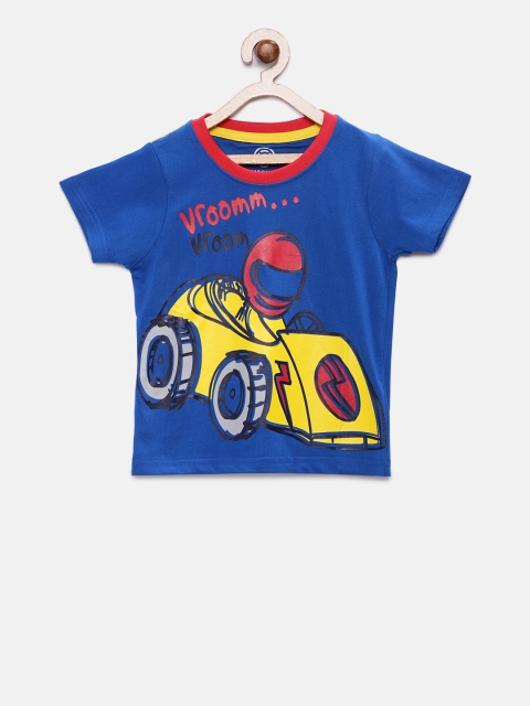 

TAMBOURINE Boys Blue Printed Round Neck T-shirt