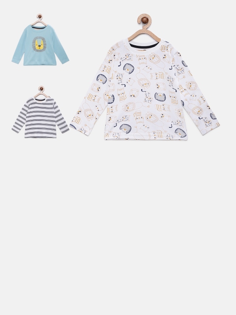

TAMBOURINE Boys Assorted Set Of 3 Printed Round Neck T-shirt
